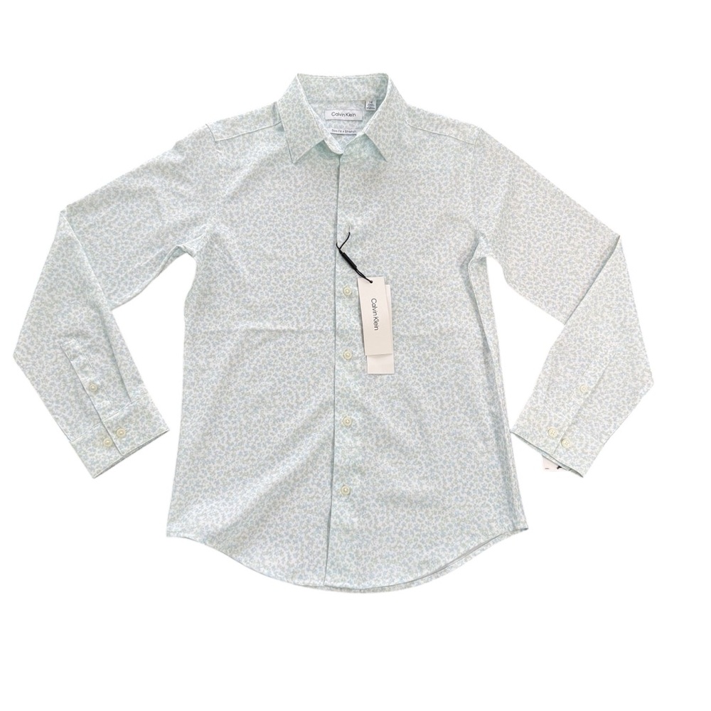 Calvin Klein Boys  Floral Button-Up Dress Shirt